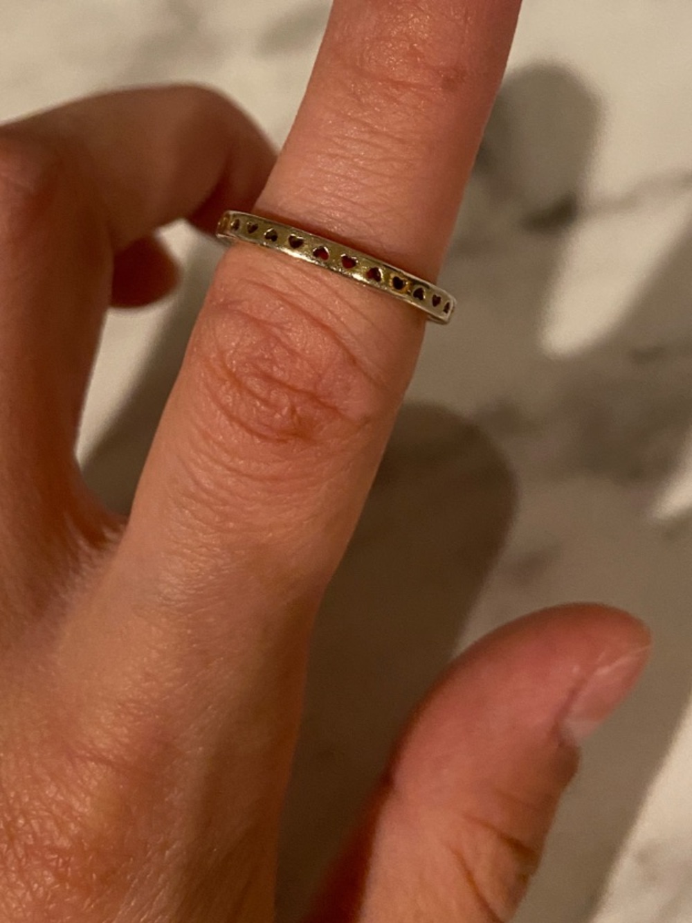 Pandora Delicate Gold-Tone Beaded Band Ring - Women Jewelry